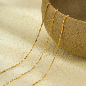 Nuevo collar de acero inoxidable que no se decolora. Las mujeres pueden usarlo con tres capas de cadena sencilla para la clavícula. - Product Image 5