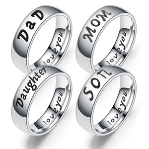 Family Member SON MOM DAUGHTER DAD Beauty <b>Ring</b> Custom Stainless Steel <b>Silver</b> <b>Ring</b> <b>for</b> <b>Men</b> Women - Product Image 1