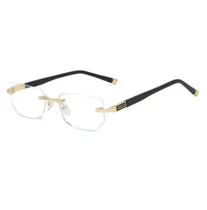 Оптовая продажа, очки для чтения для пожилых людей и женщин, оптическая оправа без оправы, очки с защитой от синего света