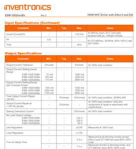 Inventronics ESM-100S105BG 100W 700‑1050mA NFC Programable DALI‑2 D4i Controlador LED de corriente constante IP67 AC90‑305Vac - Product Image 6