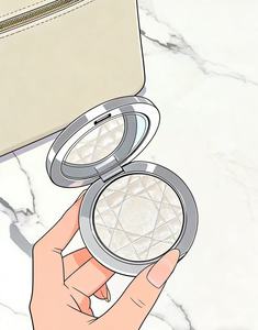 Iluminador en Polvo Prensado Vegano Puro, Mineral con Nicotinamida, Fórmula Hidratante de Larga Duración a Prueba de Agua para una Piel con Efecto Cristal - Product Image 2