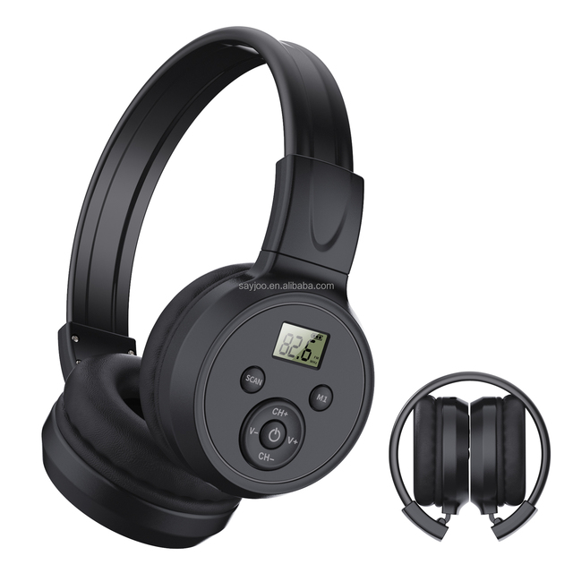 Wireless Headset with Built in Radio Best Reception Portable Personal Foldable FM Radio Headphones Ear Muffs