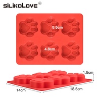 SILIKOLOVE usine 6 cavités empreinte de patte de chat forme gâteau fabricant LFGB platine antiadhésif sans BPA Silicone Mousse moules à gâteaux