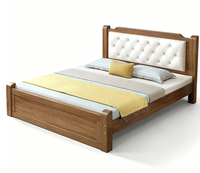 Lit double adulte en bois massif écologique de style européen 1,8 m et lit simple 1 m, cadre de lit, mobilier de chambre à coucher
