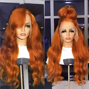 12A Gember Oranje Lace Front Pruik 30 Inch Body Wave Kant Frontale Pruiken Pre Geplukt Voor Vrouwen Hd Braziliaanse Golvend menselijk Haar Pruiken