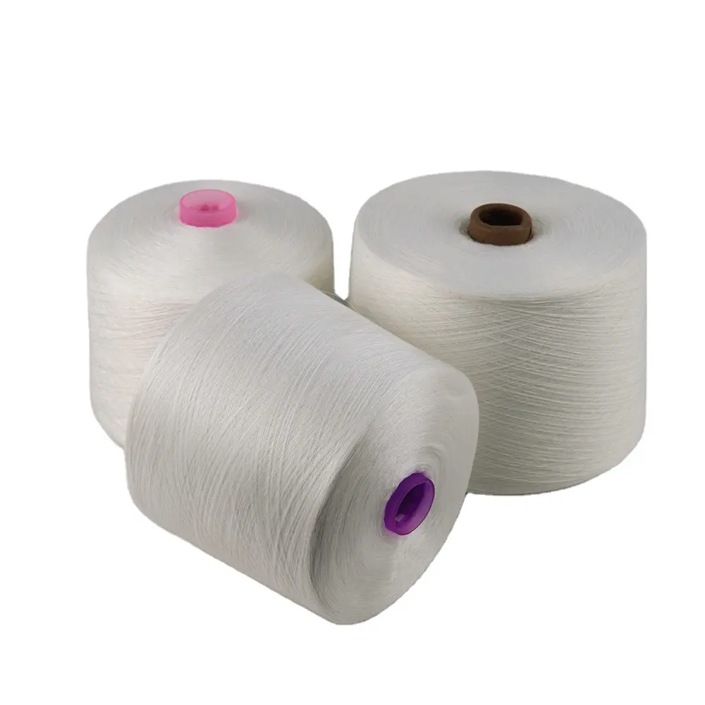 Iplik hammadde yarı donuk SD 100% Polyester 1000TPM beyaz 15/2 19S/2 20/2 anne  savlo iplik fabrikası için