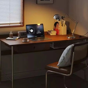 Escritorio de madera maciza de acero inoxidable de estilo antiguo japonés - Product Image 3