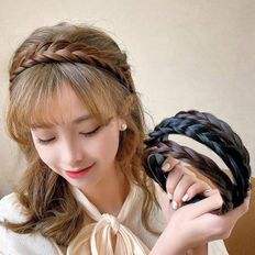 ที่คาดผมลายจุดสีน้ำตาลสำหรับผมผู้หญิงที่คาดผมแบบถักเปียพร้อมอุปกรณ์เสริมทรงผมที่ทันสมัย - Product Image 1