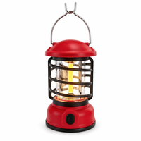 Lanterne de camping Jiadi JD-L18 COB LED, alimentée par batterie au lithium, rétro, portable, étanche IPX4, lumière chaude à intensité variable, CRI 80, ABS+Métal