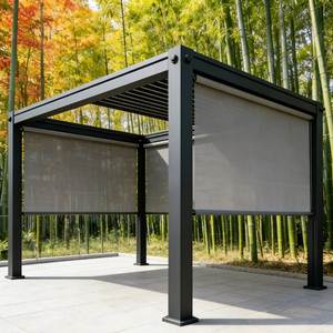 Pergola autoportante en aluminium motorisée électrique avec toit pare-soleil imperméable 3x6 pour jardin - Product Image 3