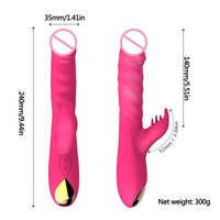 10-Gang Vibrations-G-Punkt-Klitoris-Stimulator Stoßender Rabbit-Vibrator USB-Aufladbar Ohne Gleitmittel für Frauen-Masturbation