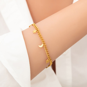 Pulsera con Dije de Mariposa, Chapada en Oro de 18K, Acero Inoxidable, Joyería de Moda para Mujer, Uso Diario - Product Image 3