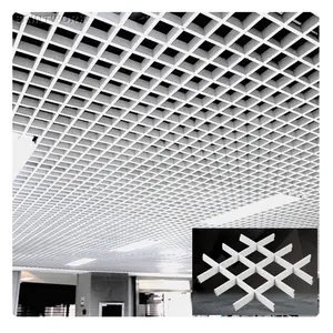 Décoration intérieure Grille en aluminium Plafond à cellules ouvertes Grille en métal Plafond Hall Magasin Supermarché Garage Plafond pop Design