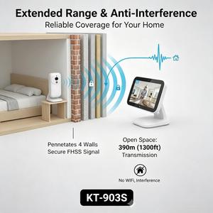 Moniteur bébé sans fil 2.4G FHSS, écran IPS de 2.8 pouces, audio bidirectionnel, vision nocturne, mode VOX - Product Image 2