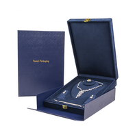 Luxe haut de gamme avec boîte extérieure bracelet boucles d'oreilles bague collier ensemble boîte à bijoux