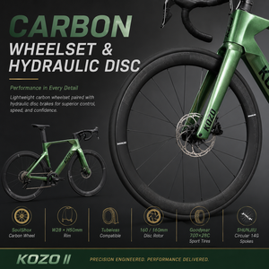 Vélo de course léger Aero 24 vitesses avec transmission électronique, pneus 700x28C, freins à disque hydrauliques, roues en carbone 50 mm - Product Image 5