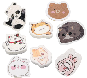 New Trendy Natural Wood Pulp Cellulose Sponge Customized Printing Cartoon Shape Cute Compressed <b>Kitchen</b> Cellulose Sponge - Product Image 1