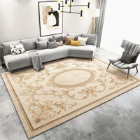 Tapis d'appoint classique orné imprimé motif médaillon vintage européen en imitation cachemire pour salon, chambre et maison