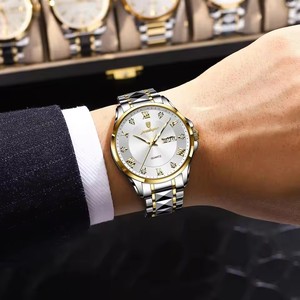 Reloj de Pulsera de Cuarzo de Lujo para Hombre POEDAGAR 883, 41 mm, con Indicador de Semana, Correa de Acero Inoxidable Luminosa, Resistente al Agua, con Esfera de Cristal - Product Image 4