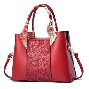 2024 New Supplier Wholesale Embroidered Middle aged Women's Bag Mom Large Capacity Handheld Crossbody Bags