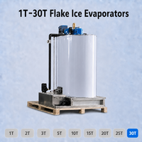 Évaporateurs industriels OEM à glace en paillettes 1-30T refroidis par air pour la conservation des produits de la mer et la réfrigération des marchés de poissons, à économie d'énergie