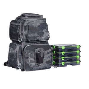 BSCI Factory Large Capacity Fishing Tackle Backpack With <b>Waterproof</b> Rain <b>Cover</b> and Rod Holder,Outdoor Sports <b>Bag</b> - Product Image 1