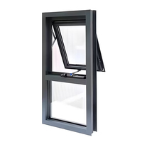 Ventana de aluminio moderna a prueba de huracanes NFRC, con apertura superior, rotura de puente térmico, doble acristalamiento, vidrio de impacto, para exteriores de villas en Florida.