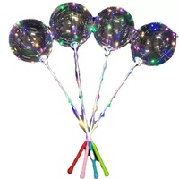 Ballons Bobo LED à bulles rondes personnalisées de haute qualité avec bâton décor et jouet d'événement de célébration du nouvel an