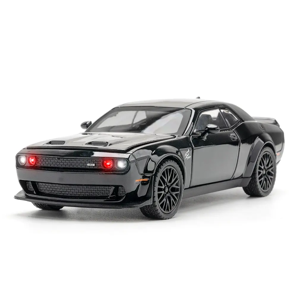 Druckguss 1:32 Dodge Challenger Alloy Modell auto Form Pullback Sound und Light Metal Ornament Collection Super automodell