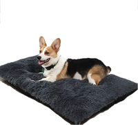 Coussin pour chien en peluche, lit pour animaux de compagnie doux et lavable avec housse amovible, lit orthopédique en mousse à mémoire de forme pour chat, coussin carré d'intérieur pour grands chiens