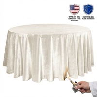 Nappe ronde en velours épais, résistante aux plis et aux peluches, lavable, de qualité supérieure, pour hôtels 5 étoiles et salles de banquet