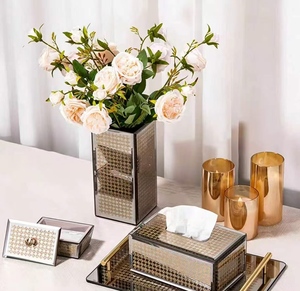 Caja de pañuelos de lujo estilo americano para salón de belleza, peluquería, centro de estética, caja de almacenamiento de pañuelos comercial, caja de pañuelos para mesa de té de hotel - Product Image 2