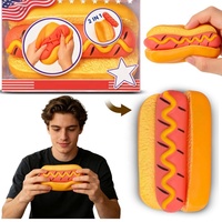 Jouet Squishy Géant Hot Dog 2-en-1 Détachable, Jouet Sensoriel Alimentaire Anti-Stress, Cadeau de Fête pour Enfants et Adultes