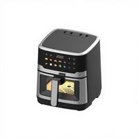 Friteuse à air électrique carrée de 6,5 litres avec écran LED, facile à nettoyer, économie d'énergie, cuisson saine sans huile