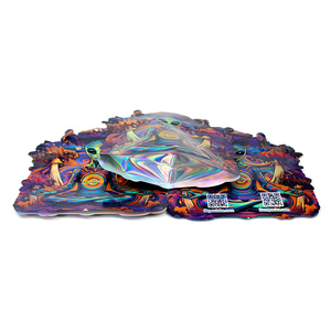 Bolsas de Mylar con Cierre Hermético, Impresas Personalizadas de Fábrica OEM, 3.5g 7g 14g 28g, Impermeables, con Holograma, a Prueba de Olores, con Forma Especial, Recortadas a Troquel, Protección UV, para Dulces - Product Image 4