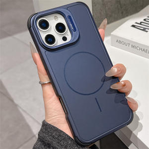 Funda para iPhone 17 Pro Max con soporte de lente blindado, funda magnética a prueba de golpes con orificio grande - Product Image 3