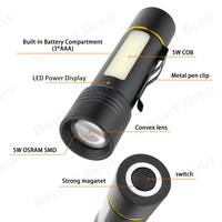 Mini lampe de poche tactique LED à pile AAA personnalisée double source de lumière torche Cob Linterna puissante et étanche chargement USB IP68