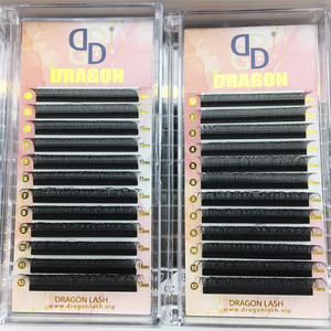 Extensions de cils Dragon w 0.07 CC Cashmere Matte Noir foncé pour un look naturel super doux, boucles stables, vente en gros, privé - Product Image 5