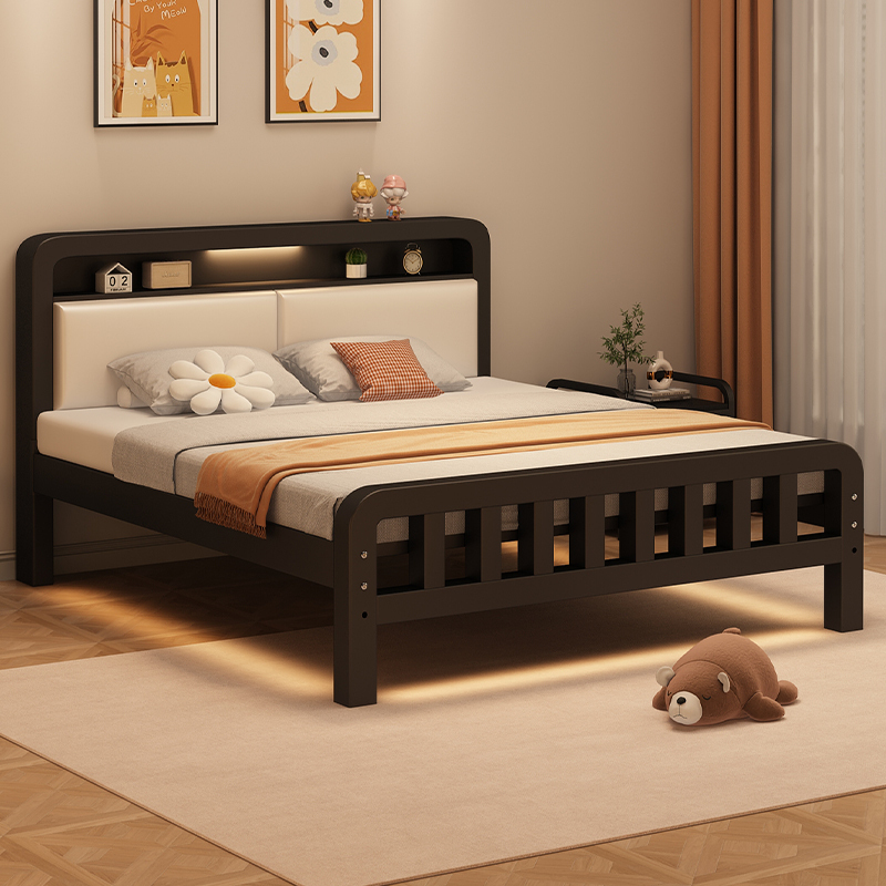 Modern Iron Bed Frame – Durable Metal Single & Double Bed for Master Bedroom, Dormitory & Rental Rooms - View 2
