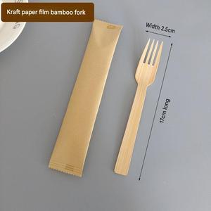Couverts en bambou écologiques, 100 paquets, 170 mm, biodégradables, jetables, fourchettes en bambou naturelles - Product Image 3