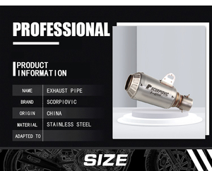 <span class=keywords><strong>Silencieux</strong></span> universel haute performance de 51 mm pour échappement de moto pour zx4r zx6r <span class=keywords><strong>mt07</strong></span> mt09 r3 s1000rr - Product Image 3