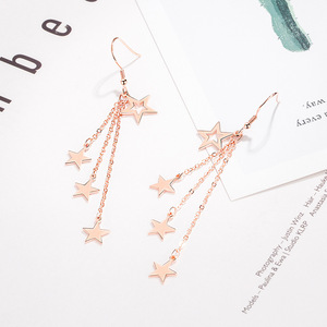 Trendy Bling Pentagram Pendant Tassel <strong>Earrings</strong> for Women <strong>Girls</strong> Jewelry Valentine'<strong>s</strong> Day Gift - Product Image 3