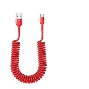Câble de charge de téléphone en spirale USB Type C Cordon de charge rapide télescopique Tresse Blindage Universel pour Samsung pour Xiaomi pour Huawei S - Product Image 1