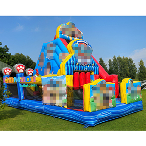 Château gonflable commercial portable pour enfants, avec toboggan et aire de jeux, thème chien, avec souffleur - Product Image 3