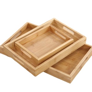 Plateau de service rectangulaire en bambou, plateau à thé et café en bois massif pour hôtel et usage domestique - Product Image 5