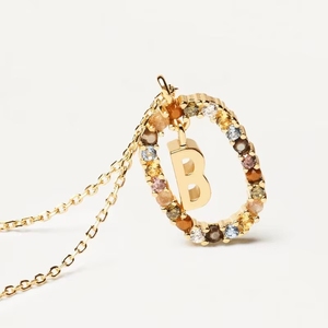 Collana <span class=keywords><strong>con</strong></span> Ciondolo Iniziale Personalizzato dalla A alla Z in Oro 18K PVD, Charm <span class=keywords><strong>con</strong></span> Lettere e Zirconi Antiossidanti per Donne - Product Image 6