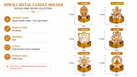 Support de bougie Diya doré de luxe pour Diwali, lampe à bougie chauffe-plat en métal pour la décoration de la maison, des fêtes hindoues et des mariages
