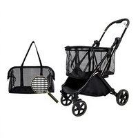 Nouvelle poussette pour animaux de compagnie en métal SR, pliable et portable pour chiens/chats, idéale pour les sorties, prend en charge la personnalisation et la vente en gros