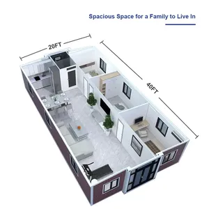 Proveedor Oro: Casa Contenedor Expandible de 20 Pies, Vivienda Prefabricada, Oficina en Contenedor, 3 Dormitorios, Lujo - Product Image 6