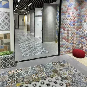 装饰瓷砖与几何图案艺术风格地板瓷砖装饰板绘画墙壁装饰和地砖
